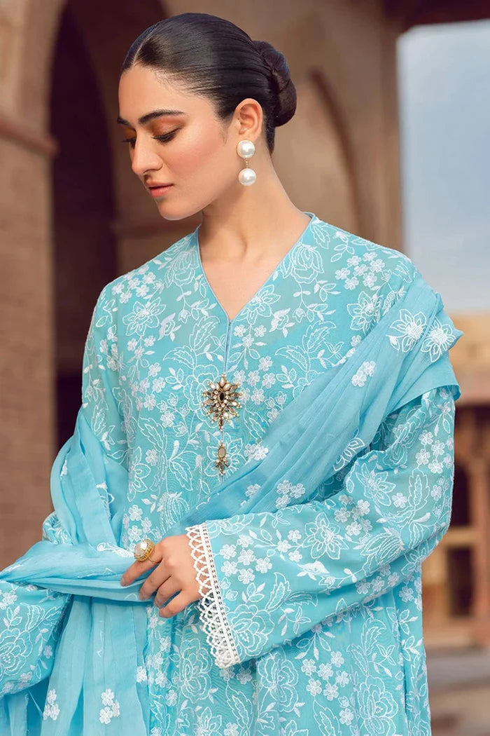 Bareeze 3PC Embroidered Lawn Suit with Embroidered chiffon Dupatta No-12