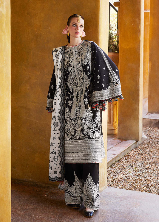 Hussain Rehar 3PC Embroidered Dhanak Suit with Printed Shawal No-29
