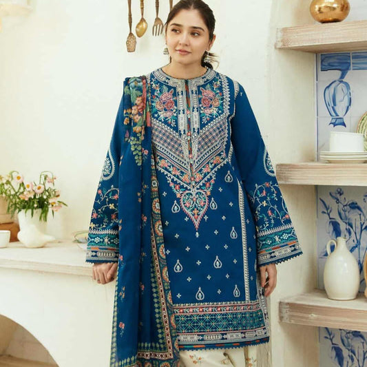 Zara Shahjahan Embroidered Dhanak 3pc with Whool Shawal-08