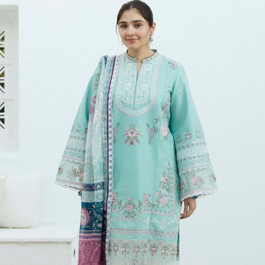 Zara Shahjahan Embroidered Dhanak 3pc with Whool Shawal-09