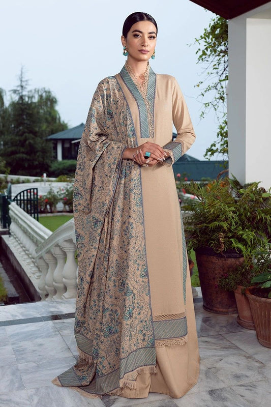 Bareeze Style Dhanak Fabric Suit With Embroidered Dhanak Shawl No-13