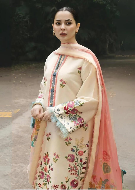 Premium Lawn Fabric Voile Lawn / Chiffon Embroidered Dupatta No-17