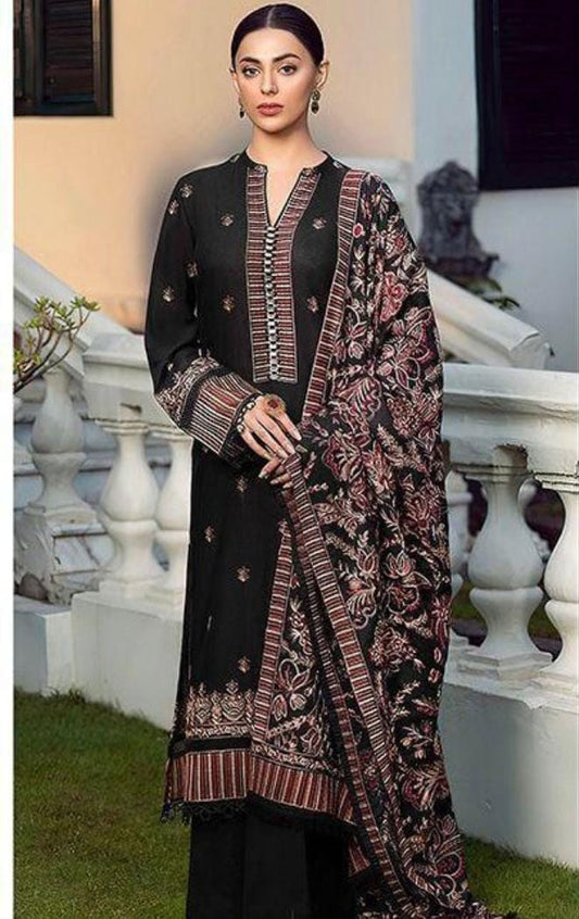 Bareeze 3PC Embroidered Karandi Suit with Heavy Embroidered Shawal No-19