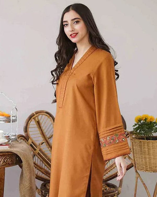 Aisling  3PC Embroidered Dhanak with Embroidered Dhanak Shawl - No-06